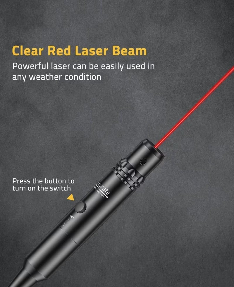 CVLIFE Professional Laser Bore Sight Kit with 32 Adapters fit 0.17 to 12GA Calibers, Red or Green Bright Bore Sighter Laser with Button Switch, Powerful Support for Hunting - Image 3